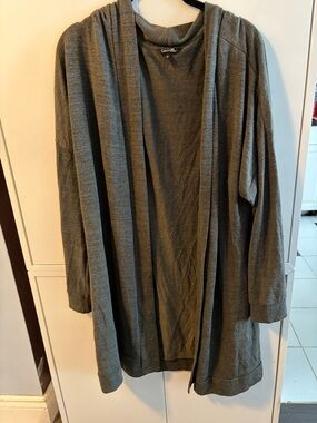 George Olive Green Open-Front Cardigan Sweater T31